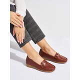 Shelvt Brown women's loafers with decoration Cijene