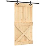  Klizna vrata 100 x 210 cm Čvrsta borovina (neobrađena) | shoptok.hr