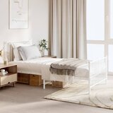 Maison Chic Kovinski Posteljni okvir - Enojna postelja - Postelja za odrasle z vzglavjem in vznožjem bel 90x190 cm, (21696492) | Shoptok.si