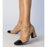 Gemre Beige women's pumps with black toe Radora | Shoptok.si