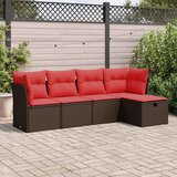 vidaXL 5-dijelni set vrtnih sofa s jastucima poliratan smeđi | shoptok.hr
