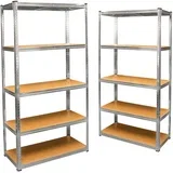 69-110 – Metalni skladišni regal s 5 polica, 180 × 90 × 40 cm, nosivost 900 kg, set 2 komada
