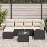  Vrtna garnitura - 6-dijelni set vrtnih sofa s jastučićima smeđi poli ratan | shoptok.hr