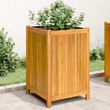 vidaXL Vrtno cvetlično korito s podlogo 50x50x75 cm trden akacijev les | Shoptok.si
