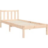  Posteljni okvir z vzglavjem 100x200 cm trden les | Shoptok.si