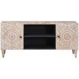 TV ormar s pohranom Bijelo 105 x 33,5 x 46 cm Čvrsto drvo manga | shoptok.hr