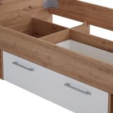 Modern Living Postelja Box, Bela, Barva Hrasta, 90x200 | Shoptok.si