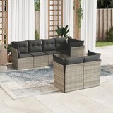 Maison Chic Seti vrtnega pohištva - Vrtna garnitura - Vrtni pohištvo set 7-delna z blazinami siv poli ratan, (21801819) | Shoptok.si