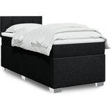 vidaXL Box spring postelja z vzmetnico črna 90x200 cm blago | Shoptok.si
