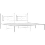 Metalni okvir za krevet s uzglavljem bijeli 193x203 cm | shoptok.hr