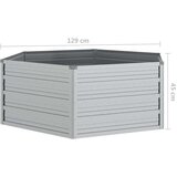  Povišena vrtna gredica 129 x 45 cm od pocinčanog čelika srebrna | shoptok.hr