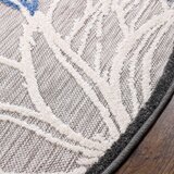 Lesnina XXXL PREPROGA ZA ZUNANJO UPORABO Floral 120 cm tkano modra, siva, bela | Shoptok.si