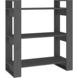Maison Chic Knjižna omara - Knjižni regal siva 80x35x91 cm trdna borovina, (21723465) Cene