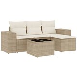 Maison Chic Seti vrtnega pohištva - Vrtna garnitura - Vrtni pohištvo set 5-delna z blazinami bež poli ratan, (21813647) | Shoptok.si