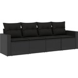  The Living Store Vrtna sedežna garnitura 4-delna z blazinami črna poli ratan - Vrtna Sedežna Garniture, (21452939) | Shoptok.si