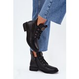Boto Low Women's Ankle Boots With Flat Heel With Decorative Detail Insulated Black Cylira | Shoptok.si