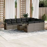 vidaXL 11-dijelni set vrtnih sofa od poliratana s jastucima sivi | shoptok.hr