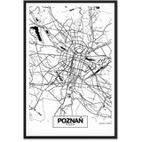  Slika - City Plan: Poznan (1 Part) Vertical 60x90 U crnom drvenom okviru | shoptok.hr