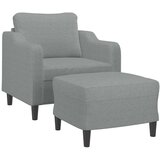  Fotelja s tabureom svjetlosiva 60 cm od tkanine | shoptok.hr