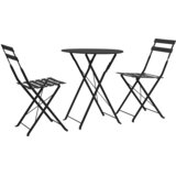  3-dijelni bistro set čelični crni | shoptok.hr