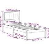  Krevetni okvir s tapiciranim uzglavljem Tamno siva 75 x 190 cm | shoptok.hr