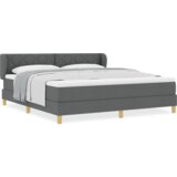 vidaXL Box Spring Krevet s Madracem - Tamno Siva, 180x200 cm, Tkanina | shoptok.hr