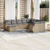 vidaXL 10-dijelni set vrtnih sofa s jastucima bež od poliratana | shoptok.hr