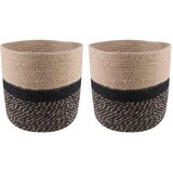  Set saksija za biljke 2 pcs Prirodna i crna Ø 21 x 21 cm | shoptok.hr