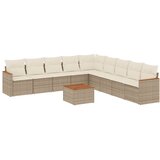 Maison Chic Seti vrtnega pohištva - Vrtna garnitura - Vrtni pohištvo set 10-delna z blazinami bež poli ratan, (21817627) | Shoptok.si