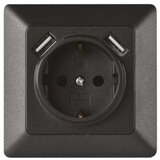 Emos Vtičnica z USB 2,1A max. A6000.3 schuko, antracit | Shoptok.si