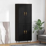 vidaXL Highboard Zidne Crni hrast 69,5 x 34 x 180 cm Konstruirano drvo | shoptok.hr