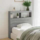 vidaXL Omarica za vzglavje postelje LED siva sonoma 100x17x102 cm Cene