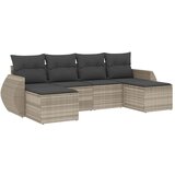 Maison Chic Seti vrtnega pohištva - Vrtna garnitura - Vrtni pohištvo set 6-delna z blazinami siv poli ratan, (21803842) | Shoptok.si