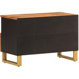 TV ormarić smeđe-crni 70 x 33,5 x 46 cm od masivnog drva manga | shoptok.hr