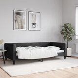  Dnevni krevet crni 100 x 200 cm od tkanine Cijene
