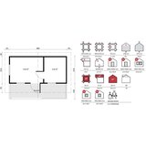 Male kuće Sauna kućica MODERNI PIHASAUNA 15 470 × 234 cm sa šindrom | shoptok.hr