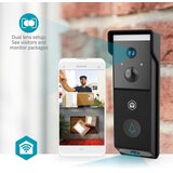 Nedis Wi-Fi videodomofon z dvojnim objektivom 4MP 2x 1080p z nočnim vidom IPX54, Črna, (5000277347) | Shoptok.si
