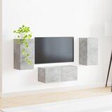  Set TV komoda Zidne 6 pcs Betonski sivi Konstruirano drvo | shoptok.hr