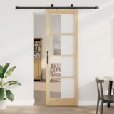 vidaXL Drsna vrata z nastavno opremo 'ORKDAL'Trden les in steklo, Notranja vrata zastekljena 'ORKDAL'78x232x4 cm Trden bor | Shoptok.si