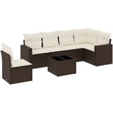  7-dijelni set vrtnih sofa od poliratana s jastucima smeđi | shoptok.hr