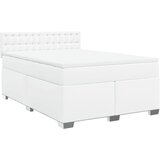 vidaXL Box spring postelja z vzmetnico bel 140x200 cm umetno usnje, (21321265) | Shoptok.si