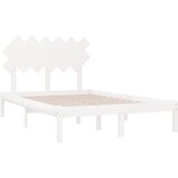  Okvir za krevet bijeli 120 x 200 cm od masivnog drva | Shoptok.si