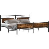 Metalni Kovinski posteljni okvir brez vzmetnice dimljen hrast 200x200cm, (21791130) | Shoptok.si