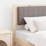 vidaXL tapecirano vzglavje rjava 75 cm masivna borovina in tkanina | Shoptok.si