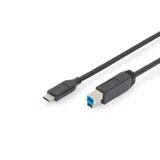 USB kabel USB 3.2 gen. 1 (USB 3.0) USB-C® vtič\, USB-B vtič 1.80 m črna dvojno oklopljen AK-300149-018-S, (20416042)