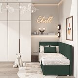 Ghado Tamno zeleni kutni dječji krevet s prostorom za odlaganje s madracem 90x200 cm Flexi - | shoptok.hr
