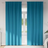 vidaXL Zavjese sa zavjesama 2 pcs Tirkizna 225 x 140 cm Poliester | shoptok.hr