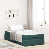 vidaXL Konstrukcija postelje Temno zelena 90 x 190 cm Žamet | Shoptok.si