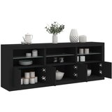  The Living Store Komoda z LED lučkami črna 181,5x37x67 cm - Komoda, (21457037) Cene