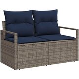  Set sofe 8 kom. Siva i tamnoplava Poli Rattan i čelik | shoptok.hr